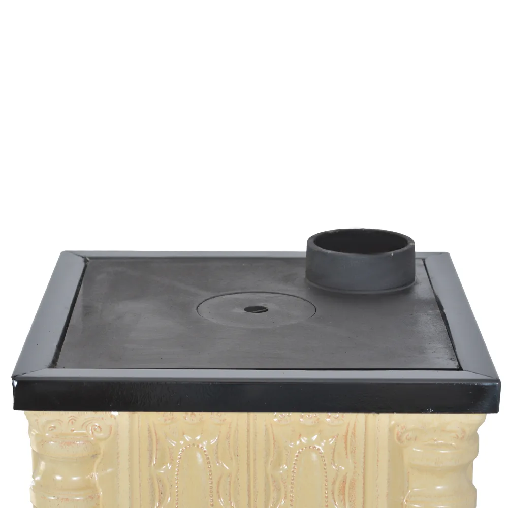 Sobă teracotă Crem/Rustic 4R, Sobă din teracotă pe lemne cu plită, 7kW - imagine 10