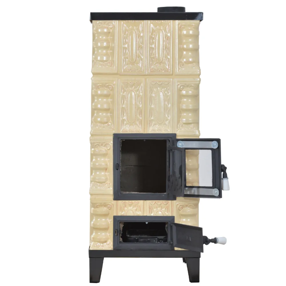 Sobă teracotă Crem/Rustic 4R, Sobă din teracotă pe lemne cu plită, 7kW - imagine 4