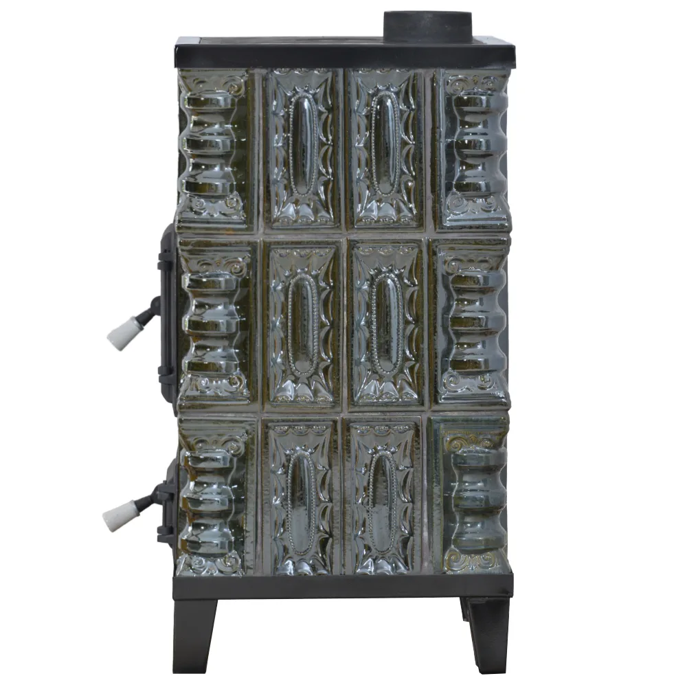Sobă de teracotă pe lemne verde, Sobă din teracotă penru încălzit 3 rânduri, 5kW - imagine 6