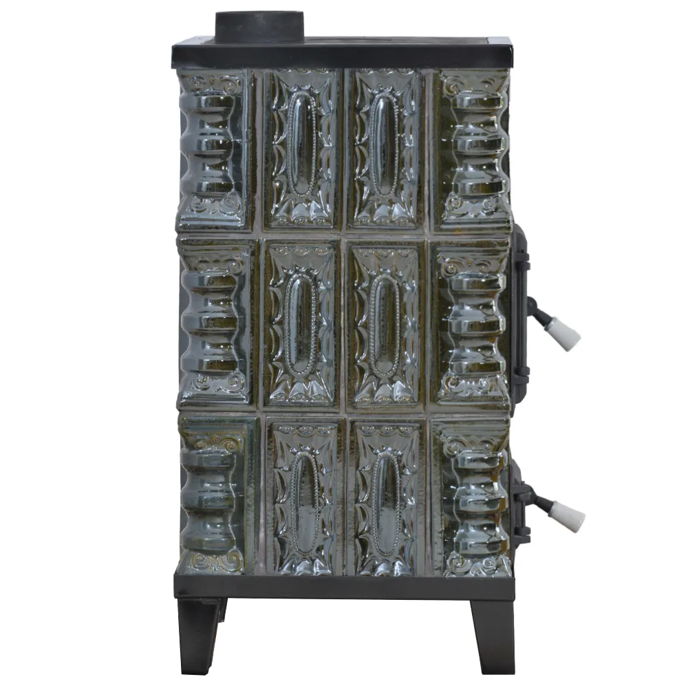 Sobă de teracotă pe lemne verde, Sobă din teracotă penru încălzit 3 rânduri, 5kW - imagine 5