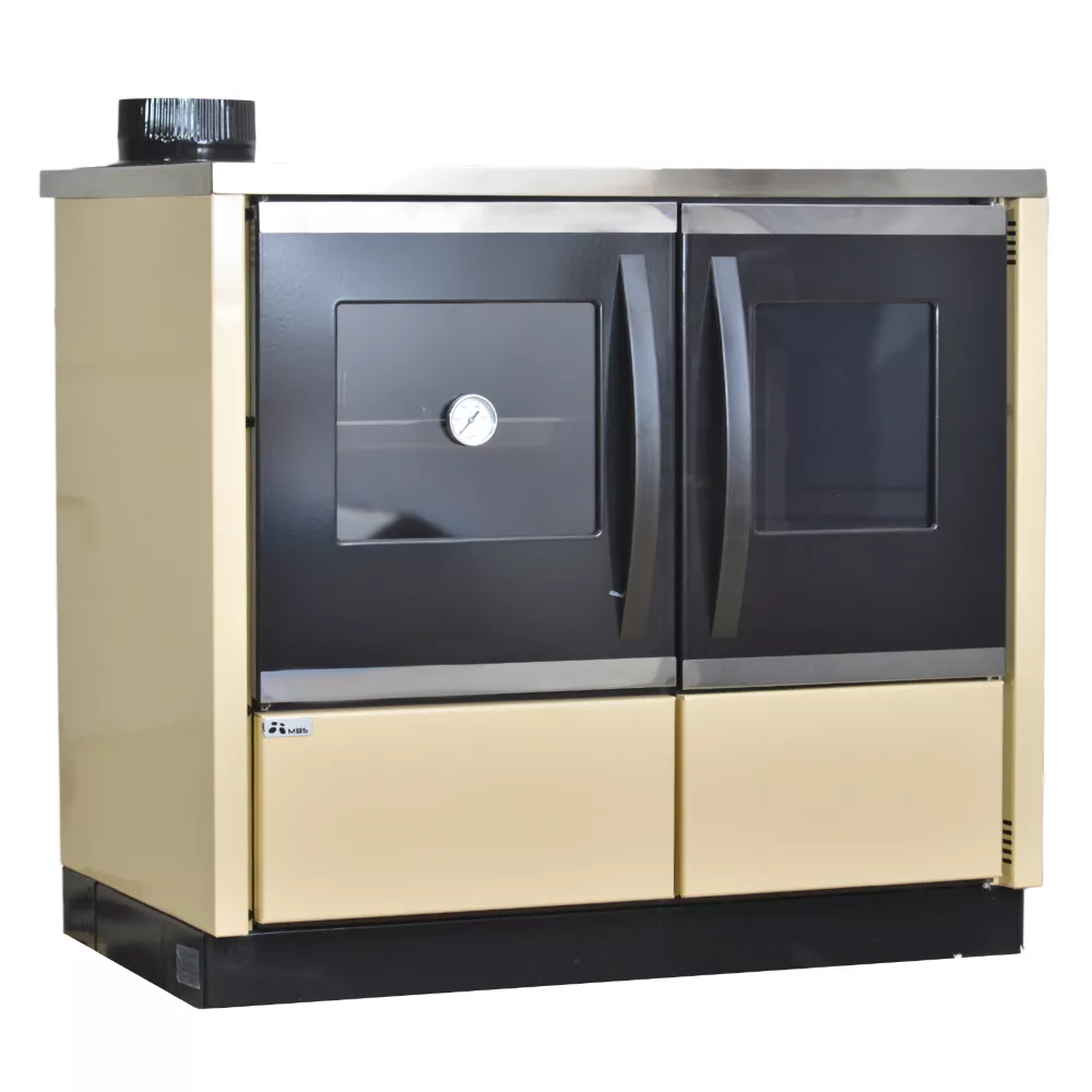 Sobă tip centrală MBS Thermo Rocky Crem, cu plită, evacuare stânga/dreapta, 16,3 - 22kW - imagine 3