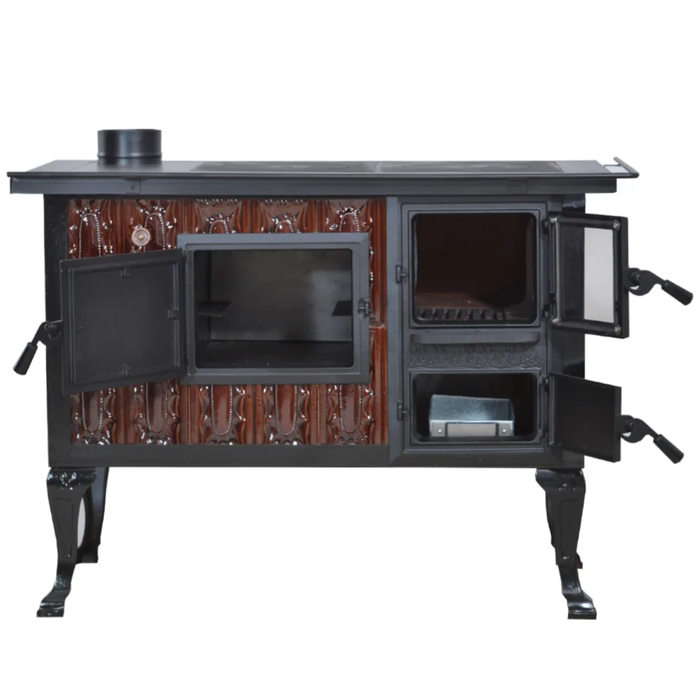 Teracotă Norbo Maro ușă sticlă, De gătit în cadru maro, picioare și ușă mat negru, 10kW - imagine 2