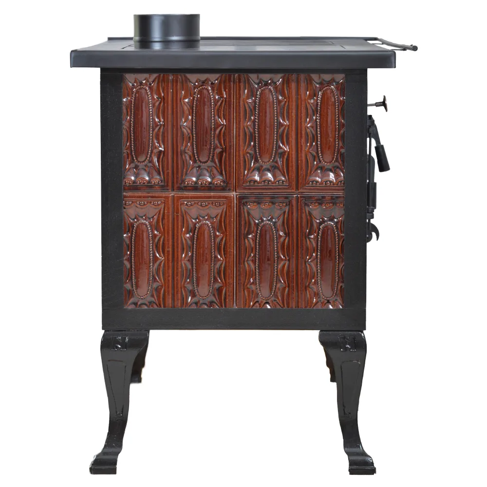 Teracotă Norbo Maro ușă sticlă, De gătit în cadru maro, picioare și ușă mat negru, 10kW - imagine 5