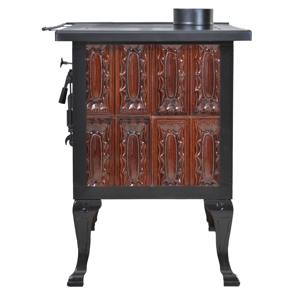 Teracotă Norbo Maro ușă sticlă, De gătit în cadru maro, picioare și ușă mat negru, 10kW - imagine 6