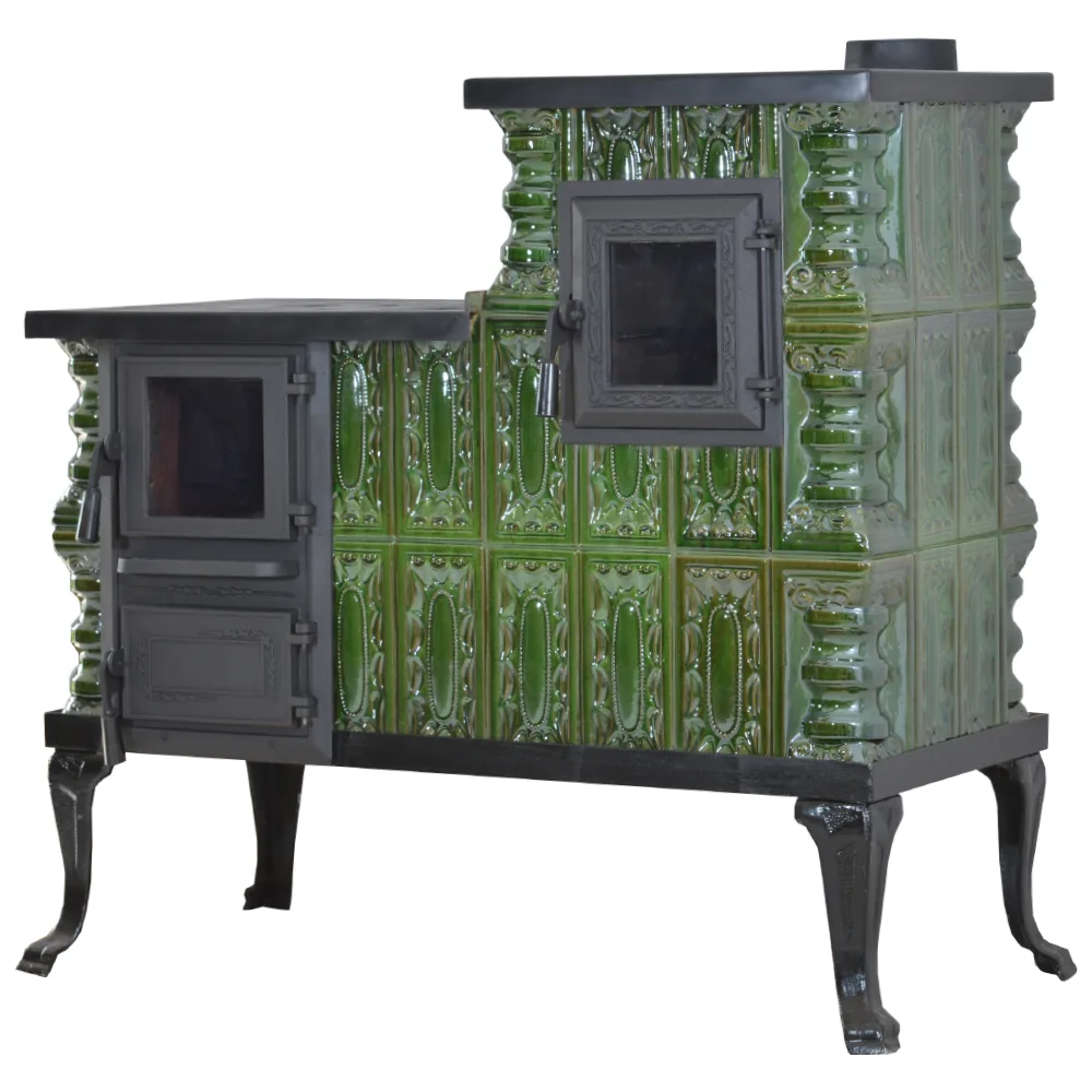 Teracotă Premium tip cizmă Verde, De incălzit și gătit cu ușa sticlă, 10kW - imagine 3