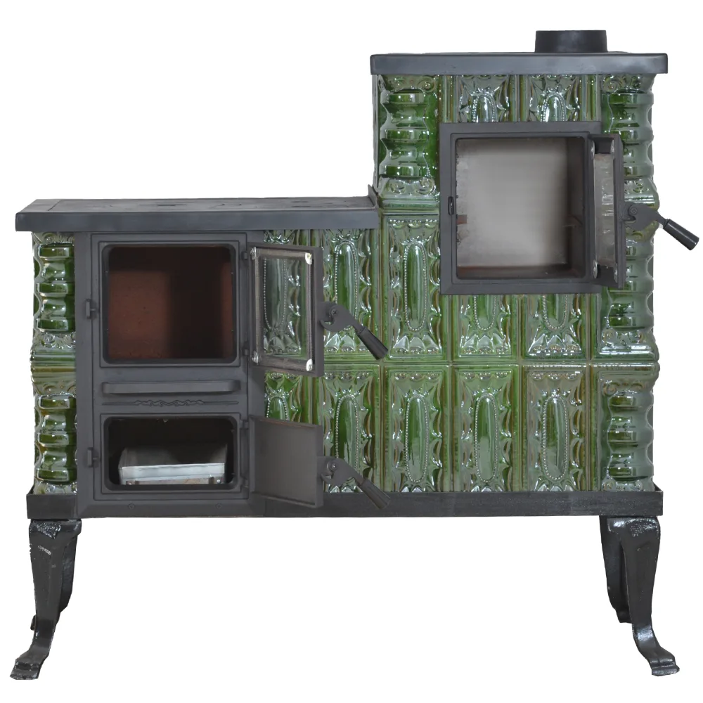 Teracotă Premium tip cizmă Verde, De incălzit și gătit cu ușa sticlă, 10kW - imagine 2