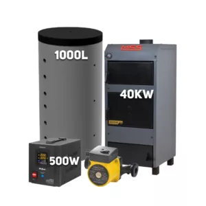 Pachet Centrală termică, Eco Plus 40kW, Puffer MSS 1000L, Pompă recirculare, UPS centrale termice 500W