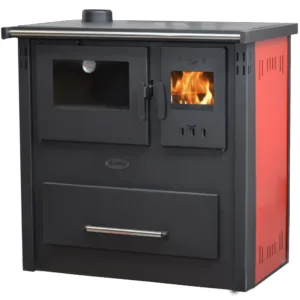 Sobă de Gătit TERMO 50, 10,24 kW, pe Lemne, Roșu