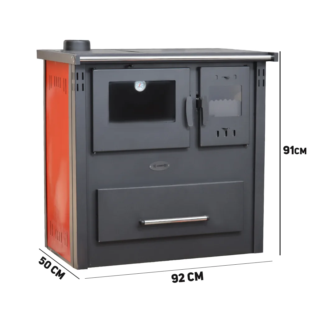 Sobă de Gătit TERMO 50, 10,24 kW, pe Lemne, Roșu - imagine 5